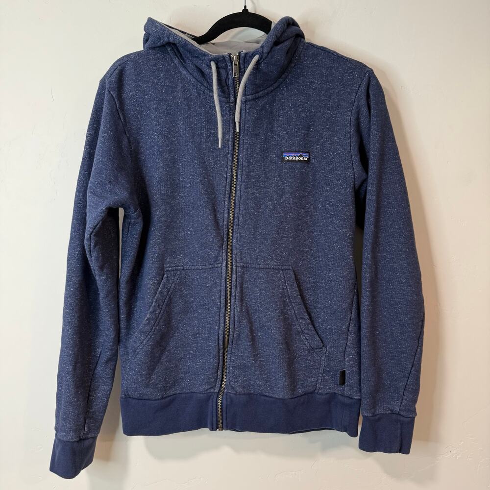 Patagonia Men's P-6 Label French Terry Full-Zip Hoody Jacket Blue XS